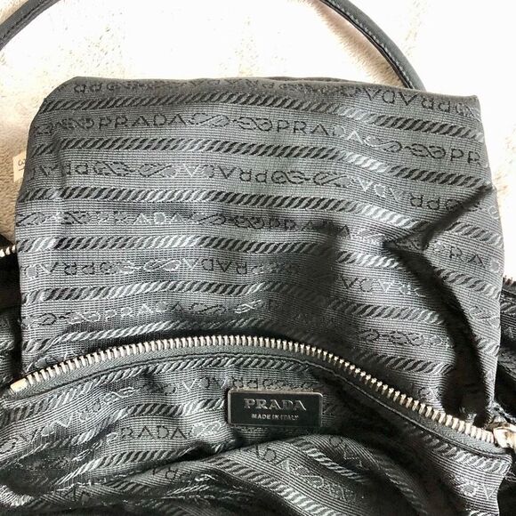 Vintage Prada Tessuto Black Nylon Front Zipper Pocket Mini Boston Bag - Picture 8 of 16